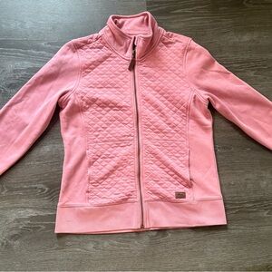 L.L Bean Pink Quilted Women's Zip Up Sweater